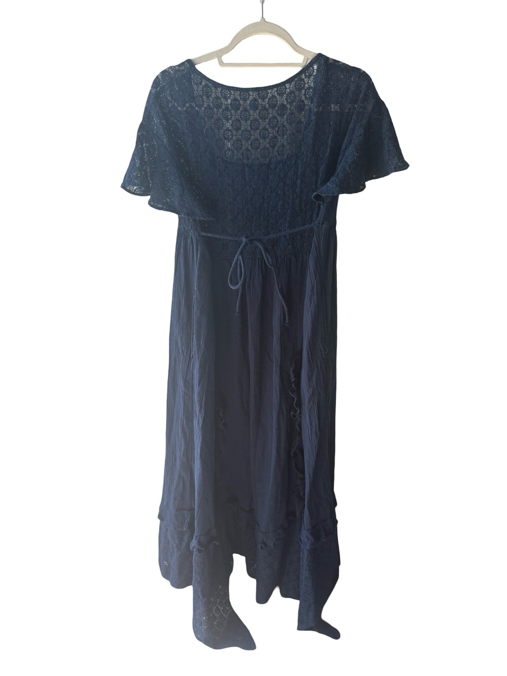 Free People "Bring the Romance" lace-bodice maxi dress Navy Medium - Picture 10 of 10